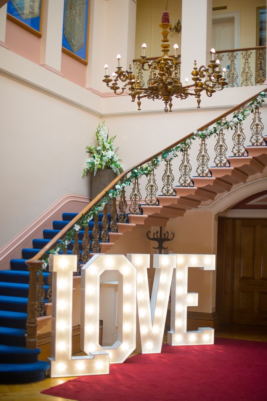 Giant 5Ft Light up LOVE Letters Tapton Hall - Sophia's Final Touch - Venue Styling - Weddings