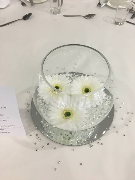 Goldfish Bowl with Floating Flowers – Prom Venue Styling- Sophia’s Final Touch