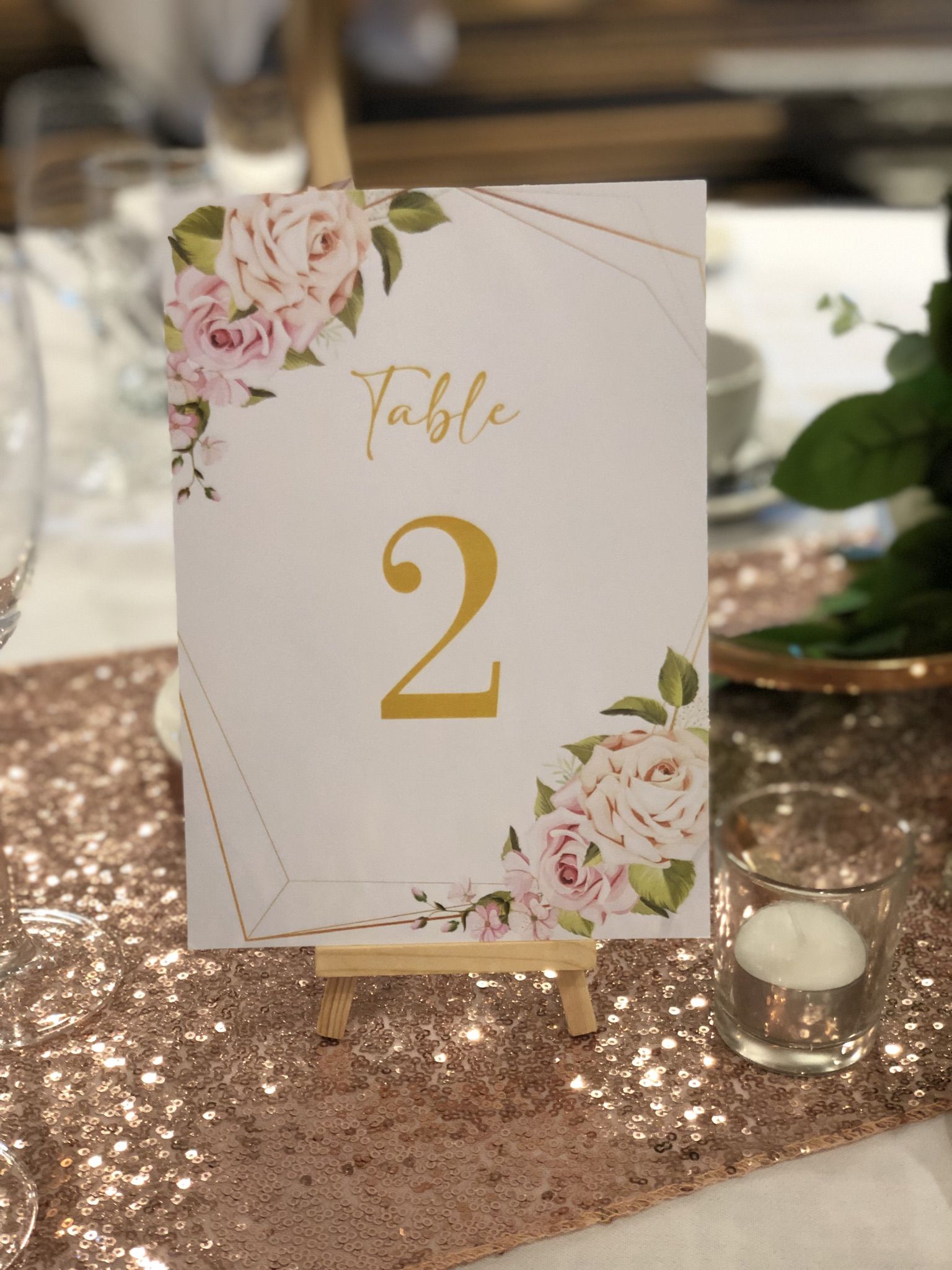 a table that has a table number on it.